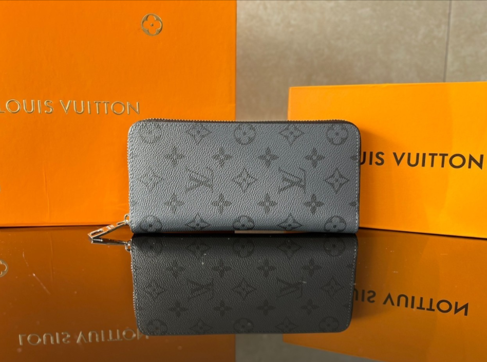 루이비통[ LOUIS VUITTON ] 흑모노그램 지퍼 장지갑