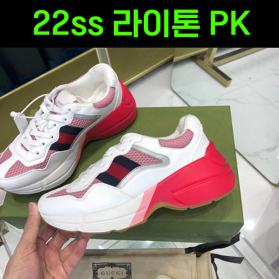 22 SS GUCCI 구찌 RHYTON 라이톤 웹 스트라이프 메쉬 운동화 3종 커플 PK